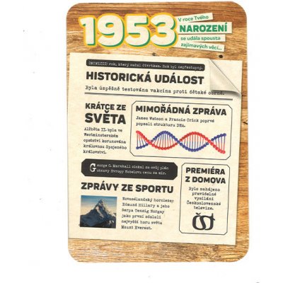 Blahopřaní 1953 - česky – Hledejceny.cz
