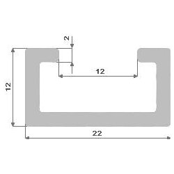 ehlinik Hliníkový C profil 22.4x12.2, 1m