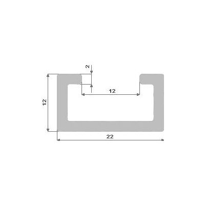ehlinik Hliníkový C profil 22.4x12.2, 1m