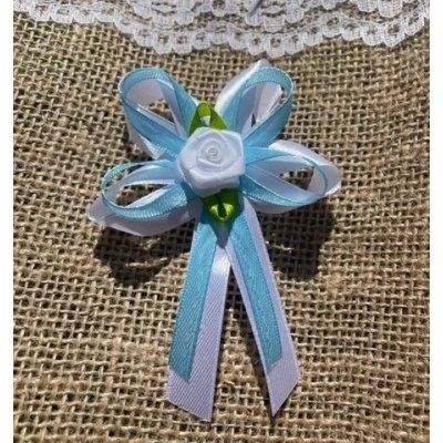 Svatba-eshop Vývazek pro svědky a rodiče bílo světle modrý - velké svatební vývazky, voničky pro rodinu a svědky – Zboží Dáma