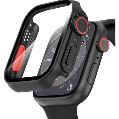 Pouzdro 2v1 + tvrzené sklo pro Apple Watch 7/8 45MM, černé – Zboží Živě