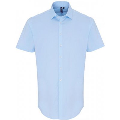 Premier Workwear pánská bavlněná košile s krátkým rukávem PR246 pale blue