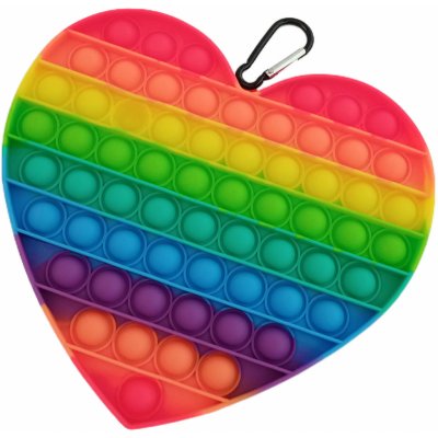 Antistresová hračka Pop it srdce rainbow Jumbo