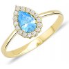 Prsteny Lillian Vassago Zlatý prsten s modrým topazem a zirkony LLV11 SGR001YDTP
