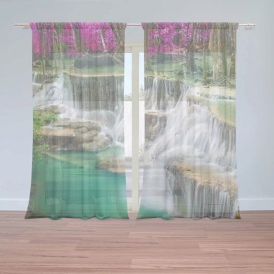 Záclony Černobílý vodopád: 2 ks - 150x250 cm - Sablio – Hledejceny.cz