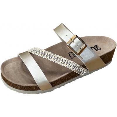 Bio Life Greta dámské nazouváky na klínu světle zlatá – Sleviste.cz