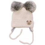 Baby Nellys Dětská sada zimní čepice s šálou rukavičky 3D Teddy Bear béžová – Hledejceny.cz