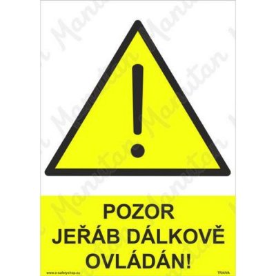 Pozor jeřáb dálkově ovládán, plast 210 x 297 x 2 mm A4 – Zboží Mobilmania