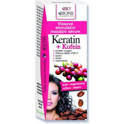 BC Bione Cosmetics Keratin Kofein vlasové sérum pro růst vlasů a posílení od kořínků (Macadamia Oil) 215 ml – Zboží Mobilmania