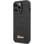 Pouzdro Guess Glitter Flakes Metal Logo Apple iPhone 14 Pro černé – Zboží Mobilmania