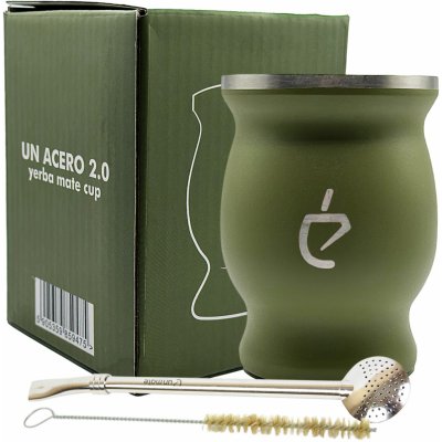 PijuMate Set Un Mate Jungle Zelené nerezové matero bombilla a čistící štěteček 230 ml – Zboží Dáma