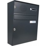 1x poštovní schránka A-01 pro montáž na povrch s 1x zvonkem a přípravou pro HM + opláštění - lakovaná - RAL 9005 MAT. - ČERNÁ – Hledejceny.cz