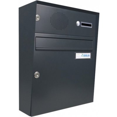 1x poštovní schránka A-01 pro montáž na povrch s 1x zvonkem a přípravou pro HM + opláštění - lakovaná - RAL 9005 MAT. - ČERNÁ – Hledejceny.cz