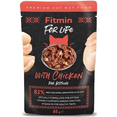 Fitmin For Life Cat kitten Kuřecí 85 g – Sleviste.cz
