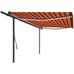 Prolenta Maison Exclusive Automatická markýza LED a senzor větru 5 x 3,5 m oranžovo-hnědá – HobbyKompas.cz