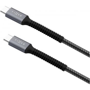 FIXED FIXDA-CC12-GR USB-C/USB-C podpora PD, 1,2m, šedý