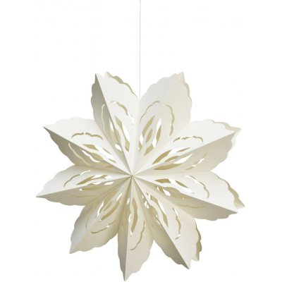 MADAM STOLTZ Závěsná papírová hvězda Snowflake Ø 45 cm, bílá barva, papír – Hledejceny.cz