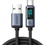 JoyRoom S-AC066A4 USB na Type-C, s digitálním displejem, Fast Charging 66W, 1.2m, černý – Zboží Mobilmania
