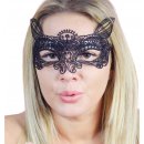 Krajková maska škraboška černá kočka