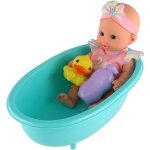 Teddies miminko 26 cm pevné tělo plast s vaničkou s doplňky v krabici 20x33x10cm – Zboží Mobilmania