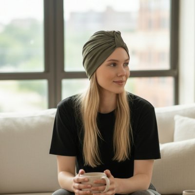 Ebbie bavlněný turban-twist KHAKI – Hledejceny.cz