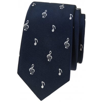 Avantgard Kravata Slim Lux 571-81424 modrá/noty – Zbozi.Blesk.cz
