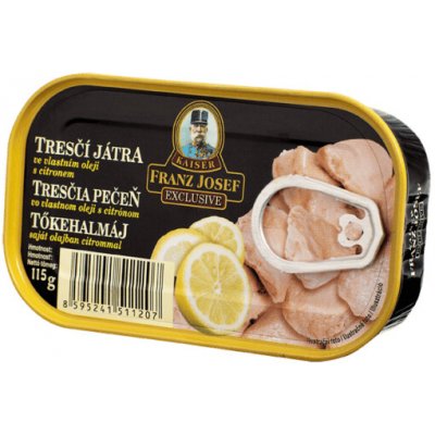 Kaiser Franz Josef Exclusive Tresčí játra ve vlastním oleji s citronem 115 g – Hledejceny.cz