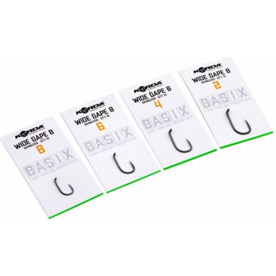 Korda Basix Wide Gape Hooks Barbed vel.6 10ks