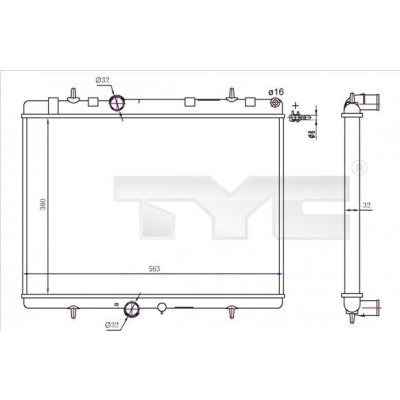 Chladič vody pro motor TYC 726-0020-R (7260020R) | Zboží Auto