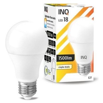 INQ LED žárovka E27 18W A70 teplá bílá