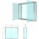 Expoint závěsná prosklená vitrína na zboží 100 x 90 x 25 cm + 1 police 8mm