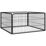 vidaXL Ohrádka pro psy 4 panely černá 50 x 100 cm práškovaná ocel – Sleviste.cz
