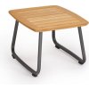 Jídelní stůl Weishaupl Odkládací stolek Denia, čtvercový 55 x 55 x 43 cm, rám lakovaný hliník metallic grey, deska teak