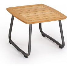 Weishaupl Odkládací stolek Denia, čtvercový 55 x 55 x 43 cm, rám lakovaný hliník metallic grey, deska teak