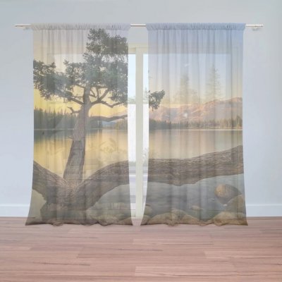 Sablio Záclony Strom u jezera: 2ks 150x250cm – Hledejceny.cz