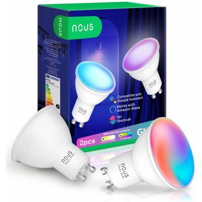 Smart sada LED žárovek GU10 4,5W RGB Nous P8/2pack WiFi Tuya