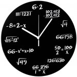 Matematické plastové hodiny, Černé průměr 30cm – Hledejceny.cz