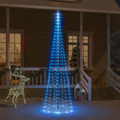vidaXL LED vánoční stromek na stožár modrý 310 LED diod 300 cm