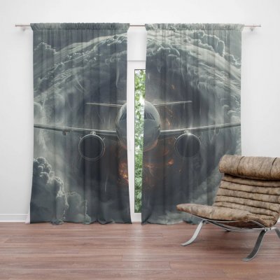 Sablio Závěs Letadlo v bouři: 2ks 140x250cm – Hledejceny.cz