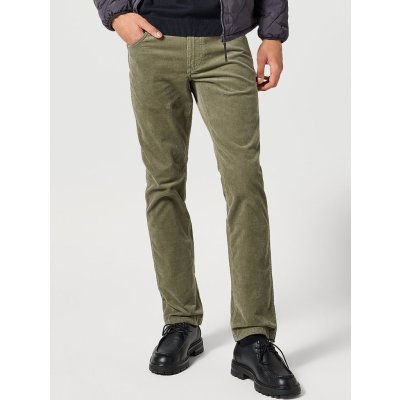 Wrangler pánské manšestrové kalhoty 112355087 GREENSBORO STRETCH Dusty Olive – Hledejceny.cz