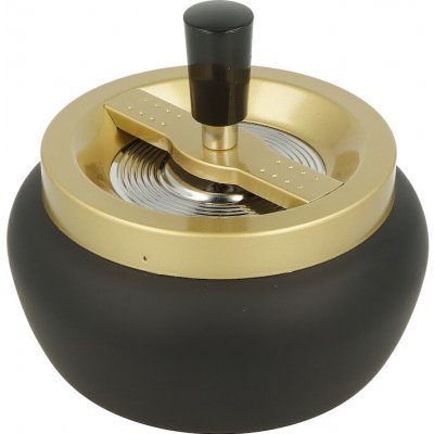 KRCZ Cigaretový popelník kovový otočný Black/gold, 13cm – Zboží Mobilmania
