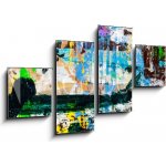 Obraz 4D čtyřdílný - 100 x 60 cm - Abstract art with splashes of multicolor paint; as a fun; creative Abstraktní umění s potřísněním vícebarevnou barvou; jako zábava; tv – Zbozi.Blesk.cz