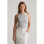Gant HIGH NECK RIB TANK LIGHT GREY MELANGE – Zboží Mobilmania