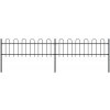 Branka Zahradní plot s obloučky ocelový 3,4 x 0,6 m černý