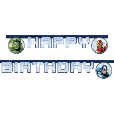 Procos Banner Happy Birthday Marvel Avengers 2 m – Hledejceny.cz
