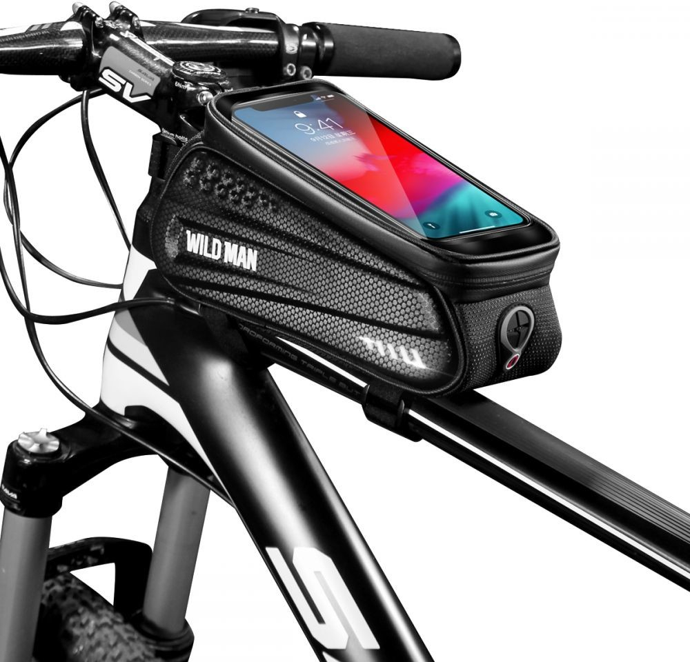 Pouzdro Cyklotaška / brašna kolo s otvorem mobilní telefon - WildMan, Sakwa L černé