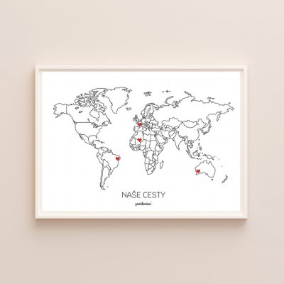 Zamilováno VZPOMÍNKOVÁ MAPA - svět – Zboží Dáma