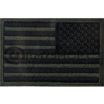 Nášivka: Vlajka USA [zrcadlová] | olivová | černá – Zboží Dáma