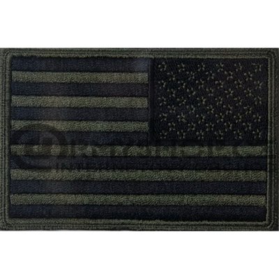 Nášivka: Vlajka USA [zrcadlová] | olivová | černá – Zboží Dáma