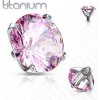 Piercing Šperky4U náhradní kamínek k labretě titan závit TIT1069-03P